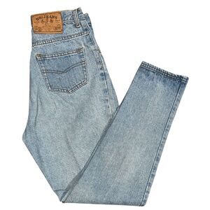 Vintage 80’s Absolutely No! Button Fly Mom Blue Jeans High Rise Tapered Leg Sz 7